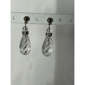 Beautiful Vtg Avon Lucite Swirl Tear Drop Post Earrings